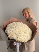 51 White Roses in a Bouquet
