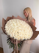 Mono bouquet “101 White Roses”