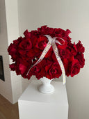 “Elegant Red Love” in a white vase